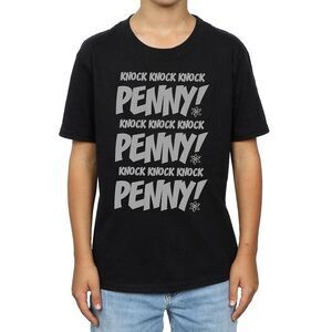 The Big Bang Theory Boys Knock Knock Penny Cotton T-Shirt / Black